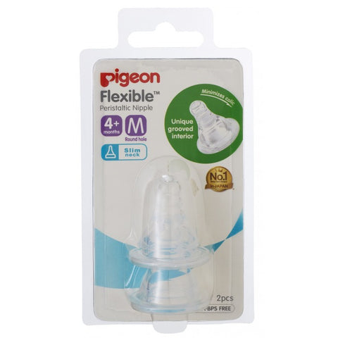 Pigeon Flexible Peristaltic Nipple Blister Pack 2pcs/set (M) | Little Baby.