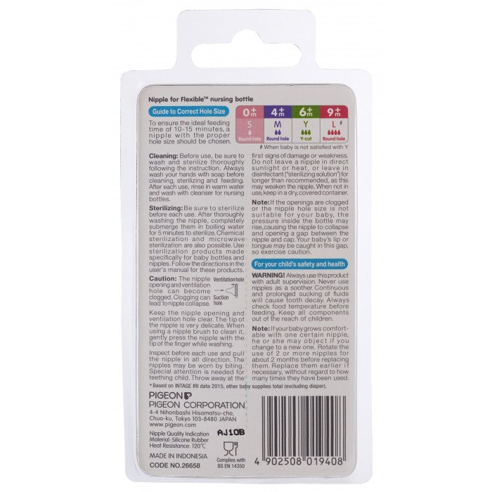 Pigeon Flexible Peristaltic Nipple Blister Pack 2pcs/set (S) | Little Baby.