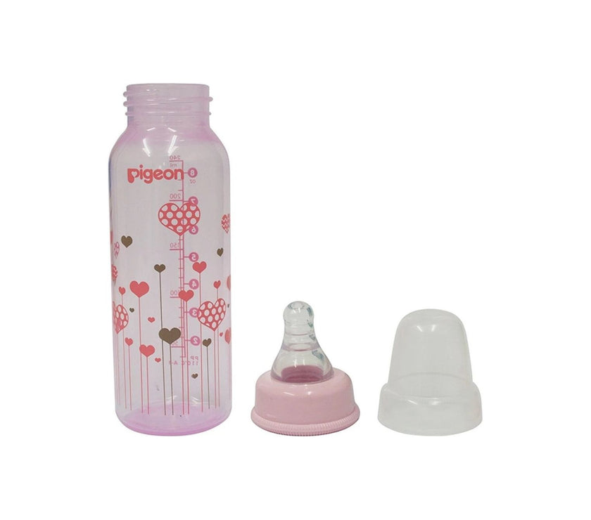 Pigeon Flexible Peristaltic Nipple Clear RPP 240ml-M-Pink | Little Baby.