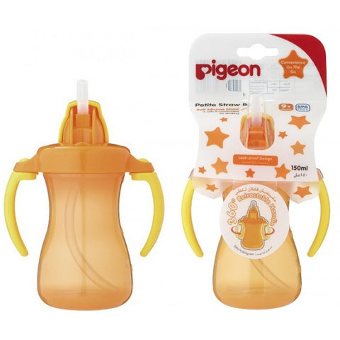 Pigeon Petite Straw Bottle 150ml 9m+ - Orange | Little Baby.