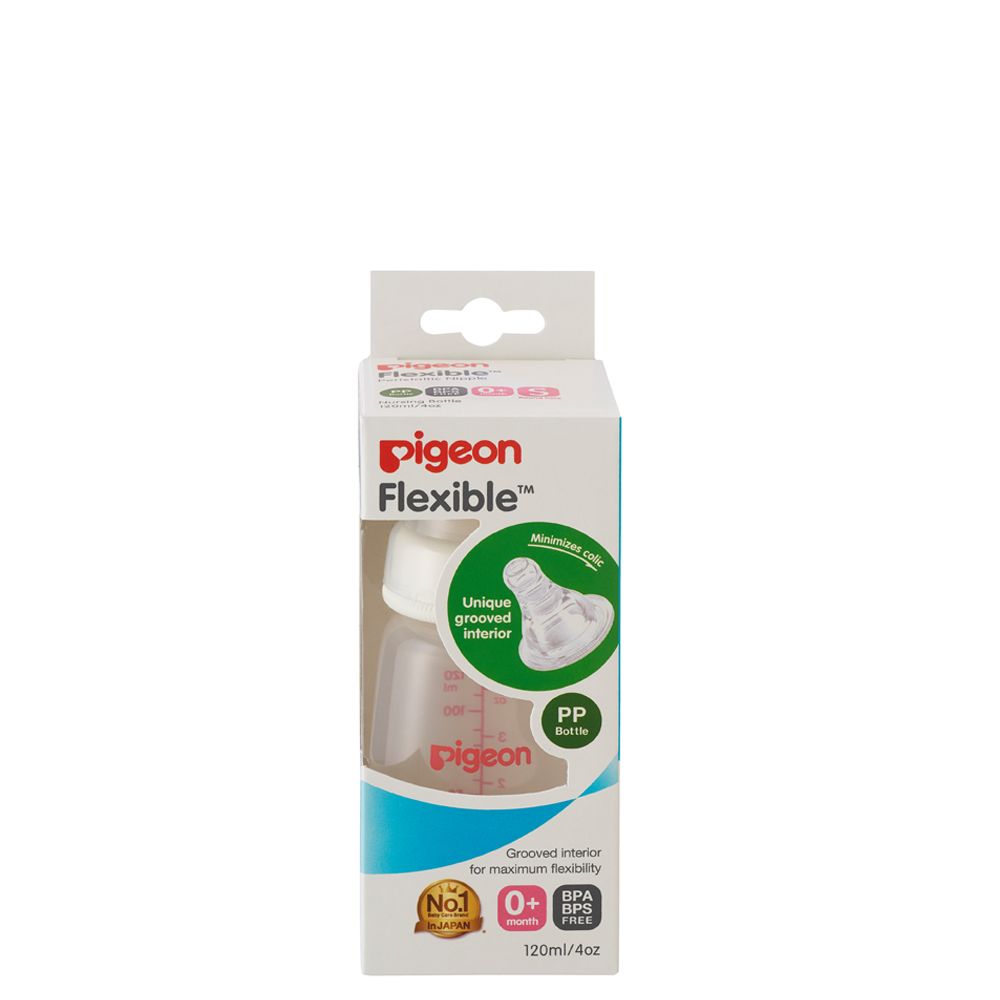 Pigeon Slim-Neck PP Bottle 120ml with Peristaltic Nipple (S) | Little Baby.