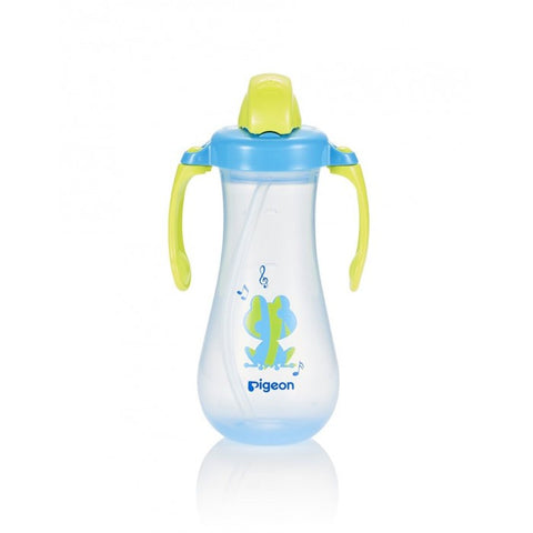 Pigeon Tall Straw Bottle - Blue | Little Baby.