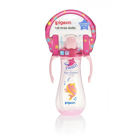 Pigeon Tall Straw Bottle - Pink | Little Baby.