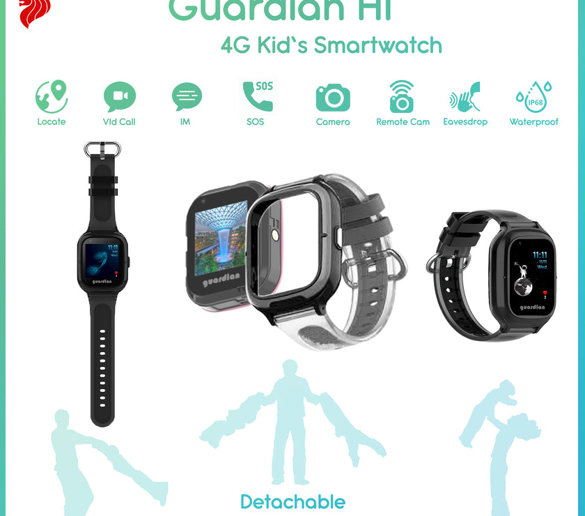 Guardian Hi 4G Kids Smartwatch - Black | Little Baby.