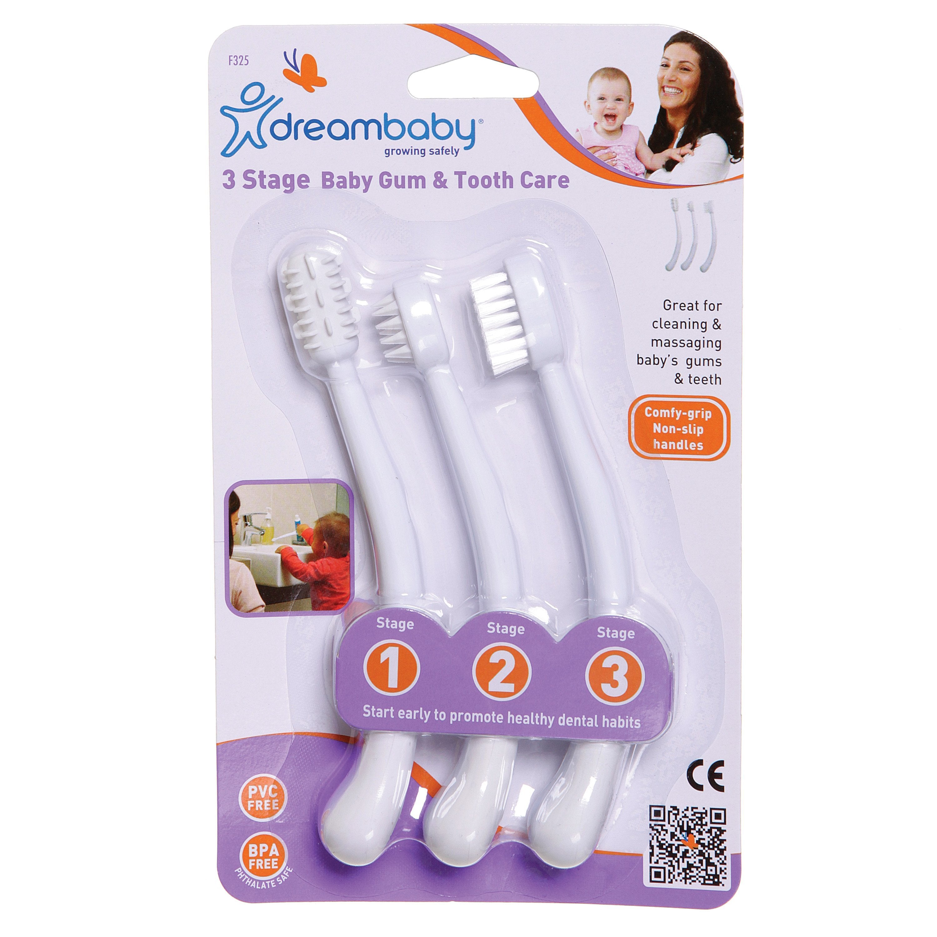 Dreambaby Toothbrush Set 3 Stage - White DB00325 | Little Baby.