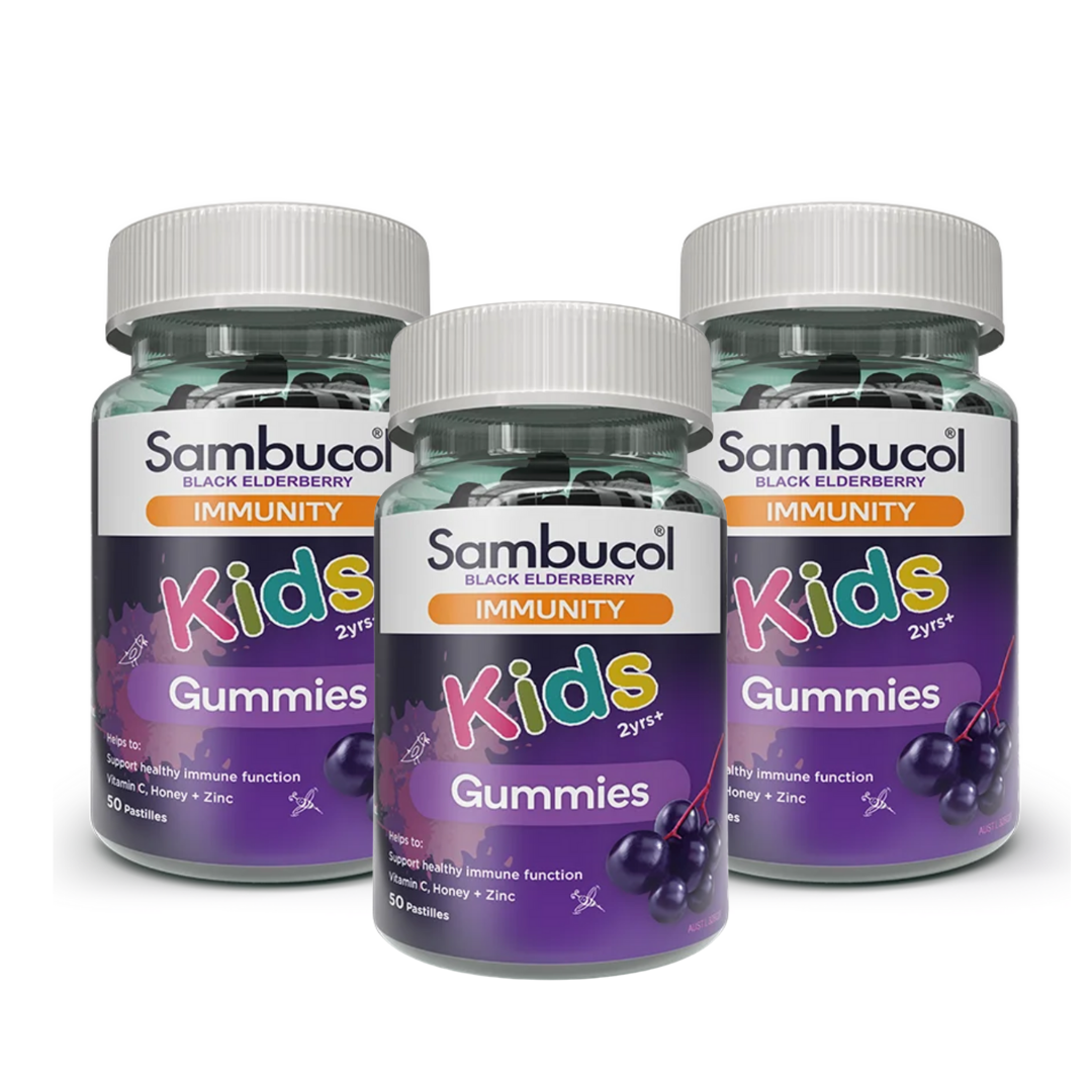 Sambucol Kids Immunity Gummies (AUS Version), 50 gums x 3 Bundle. Expiry 7/22