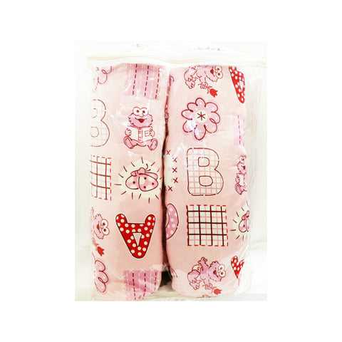 Sesame 2 Bolster & 1 Pillow Set - ABC Pink | Little Baby.