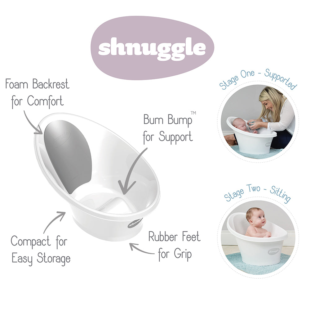 The Shnuggle Baby Bath - Navy (With Plug) | Little Baby.