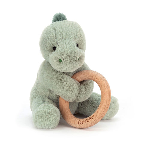 JellyCat Shooshu Dino Wooden Ring Toy | Little Baby.