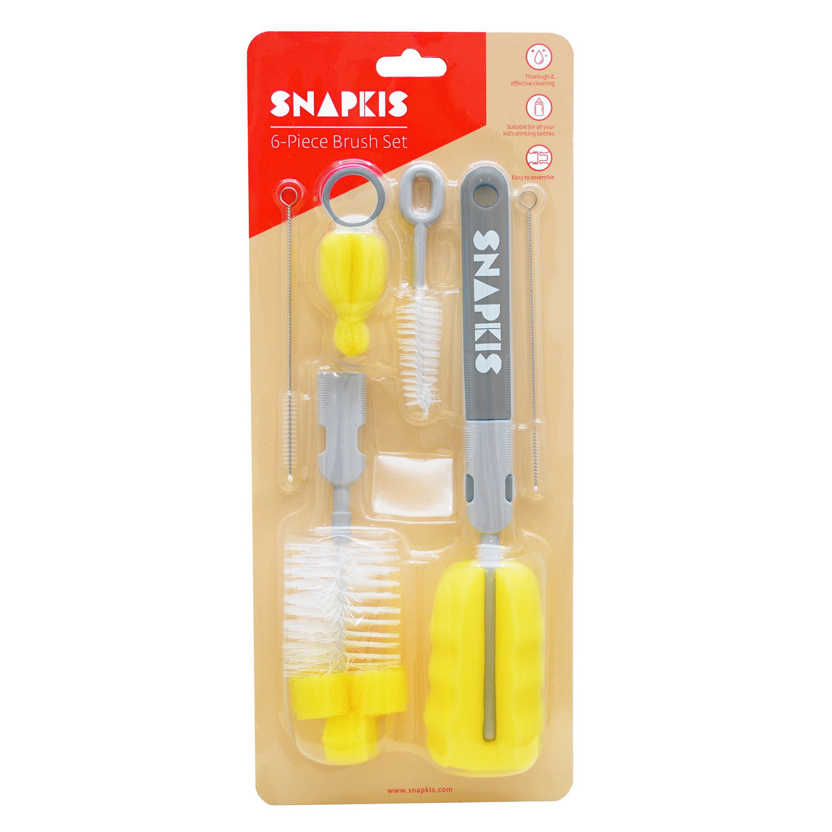 Snapkis 6-piece Brush Set Grey