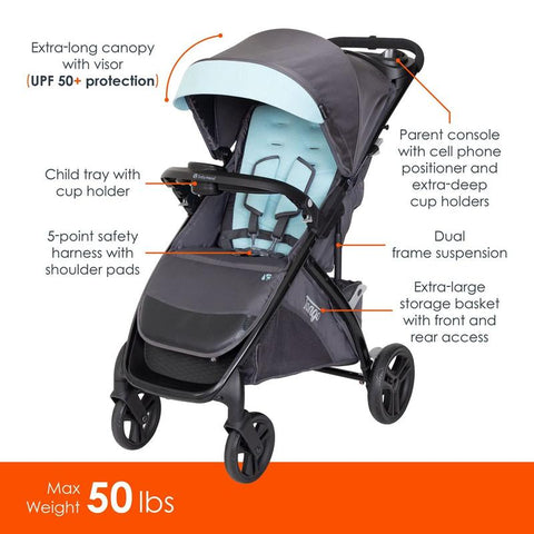 Baby Trend Tango™ Stroller - Blue Mist | Little Baby.