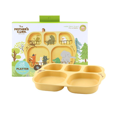Mother's Corn School Bus Platter + Self Training Mug | Toddler Feeding Value Deal 10% OFF | Little Baby.
