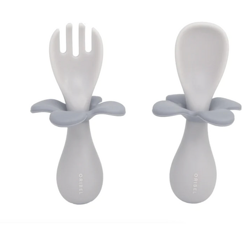 Oribel Baby Plate Fork & Spoon - Earl Grey