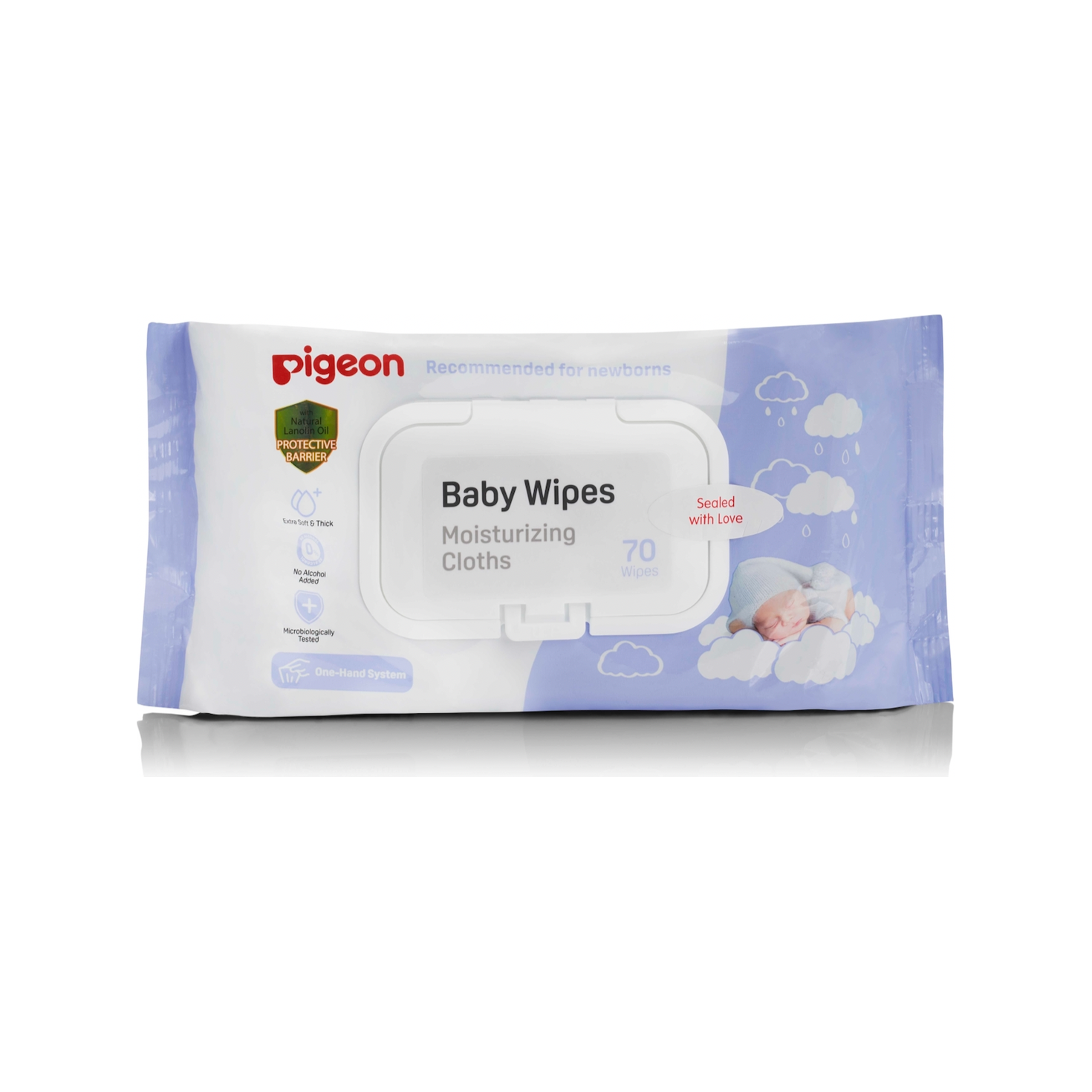 Pigeon Baby Wipes Moisturising Cloths 70s x5