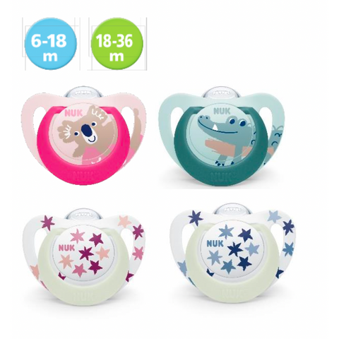 NUK Star Day & Night Silicone Soother (2pcs)