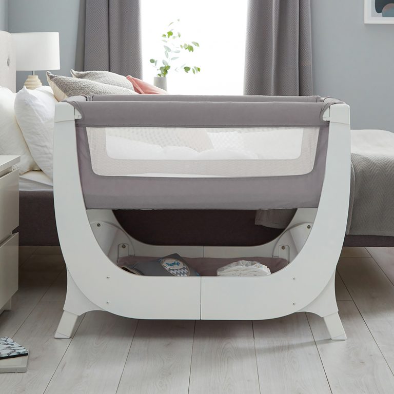Shnuggle Air Bedside Crib - Stone Grey | Little Baby.
