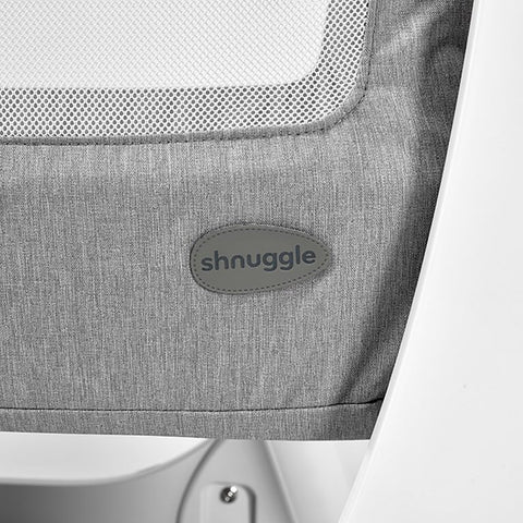 Shnuggle Air Bedside Crib - Stone Grey | Little Baby.