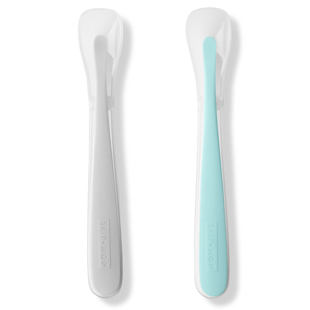 Skip Hop Easy-Feed Spoons - Grey/Soft Teal | Little Baby.