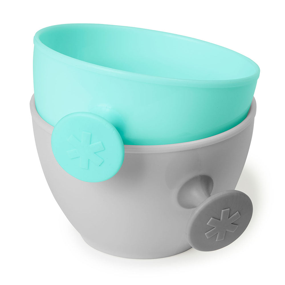 Skip Hop Easy-Grab Bowls-Grey/Soft Teal | Little Baby.