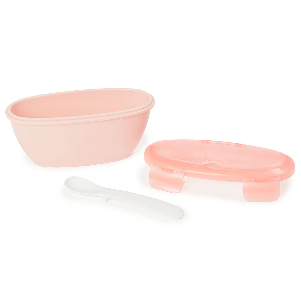 Skip Hop Easy-Serve Travel Bowl & Spoon- Soft Coral | Little Baby.