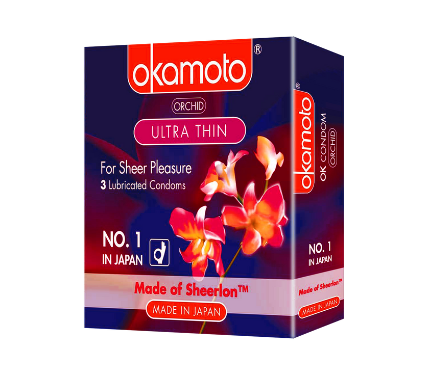 Okamoto Condoms Orchid Ultra Thin 3s | Little Baby.