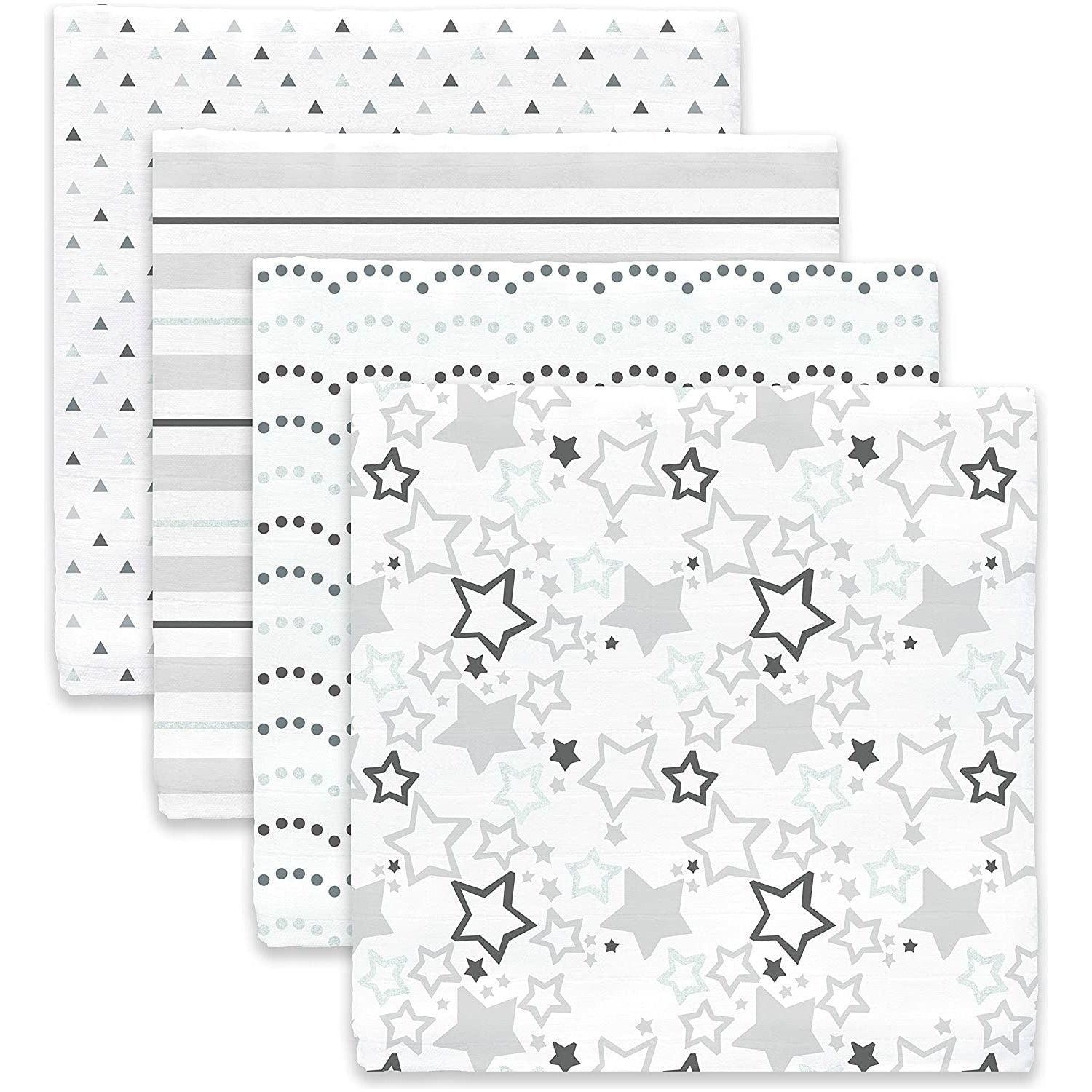 Swaddle Designs Cotton Muslin Swaddle Blankets - Stars