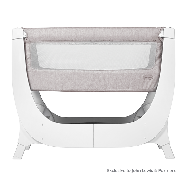 Shnuggle Air Bedside Crib - Stone Grey | Little Baby.