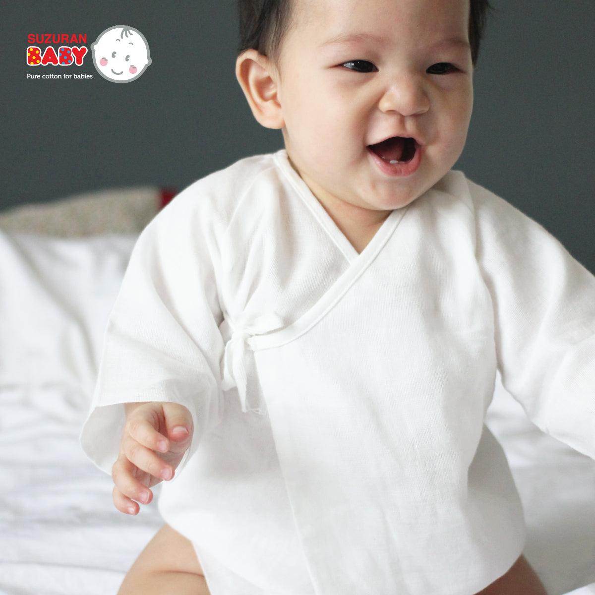 Suzuran Baby Gauze Undershirt (Short) 2 pcs | Little Baby.