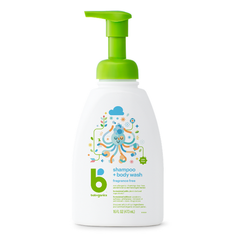 Babyganics Shampoo + Body Wash, Fragrance Free - 473ml | Little Baby.