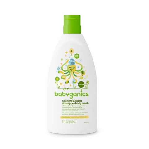 Babyganics Shampoo + Body Wash, Chamomile Verbena - 207ml | Little Baby.