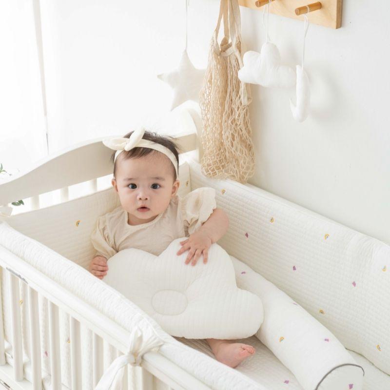 Little kBaby Baby Cot Breathable Premium Cotton Bedding Set - White | Little Baby.