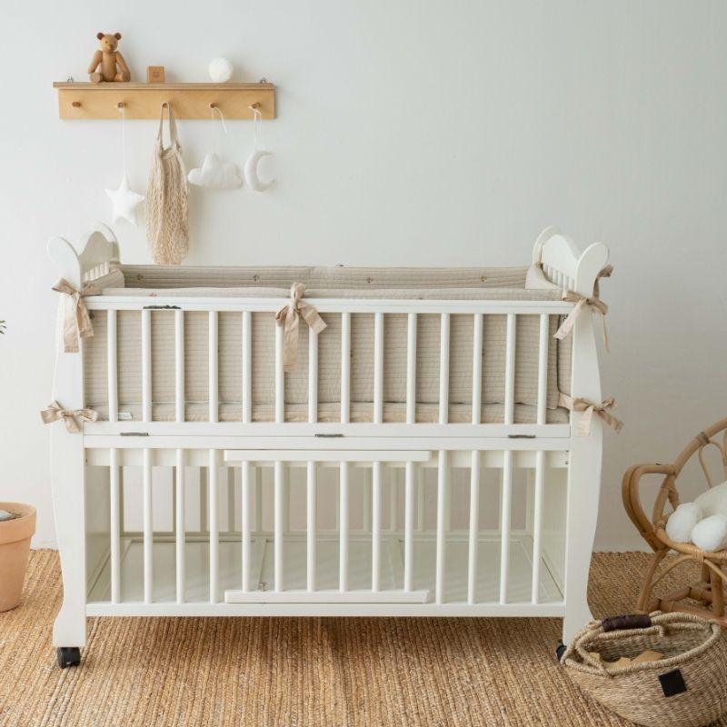 Little kBaby Baby Cot Breathable Premium Cotton Bedding Set - Beige | Little Baby.