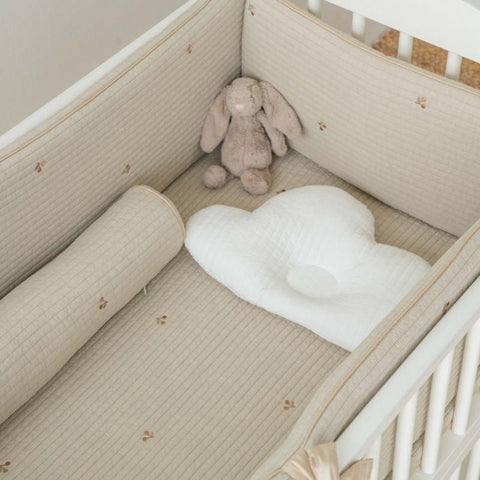 Little kBaby Baby Cot Breathable Premium Cotton Bedding Set - Beige | Little Baby.