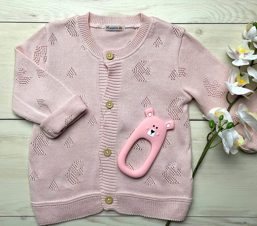 Hoppetta Cookia Cardigan - Pink | Little Baby.
