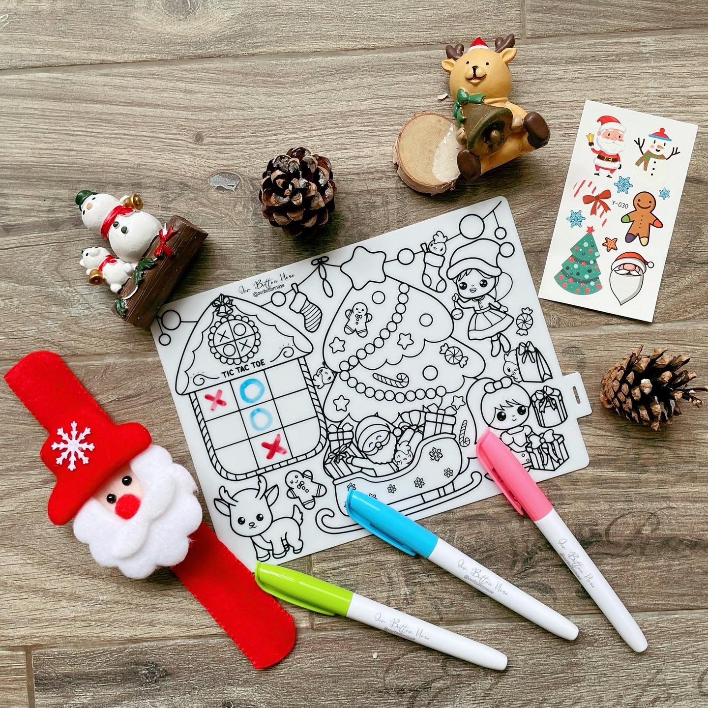 Our Button Nose - Reusable Silicone Colouring Mat - Christmas Special Pack