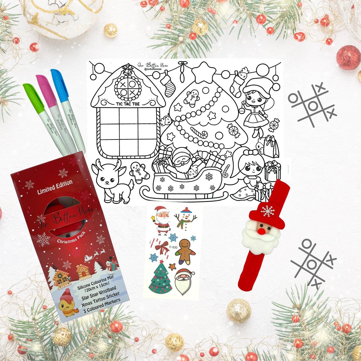Our Button Nose - Reusable Silicone Colouring Mat - Christmas Special Pack-2