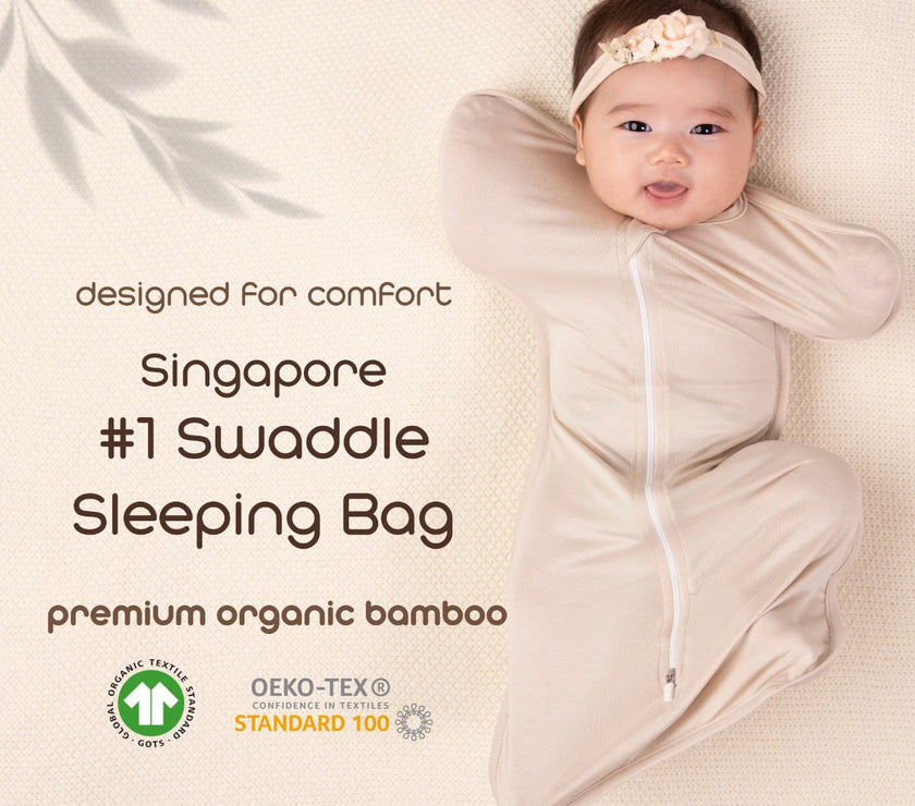 Elly Milley Signature Organic Bamboo Zip Baby Swaddle, Baby Sleeping Bag