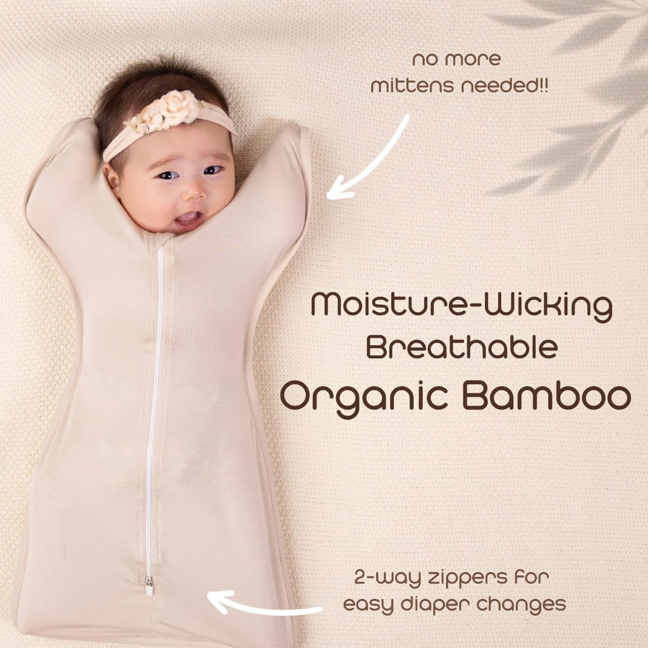 Elly Milley Signature Organic Bamboo Zip Baby Swaddle, Baby Sleeping Bag-2