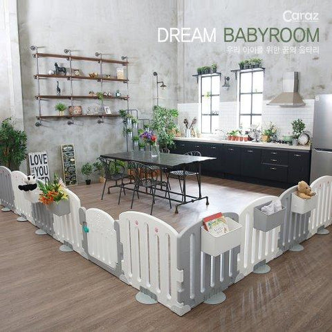 Caraz Dream Playard Full Proof 8 Panels Only (No Door) + Mat Bundle (L152 x W152 x H70cm) | Little Baby.