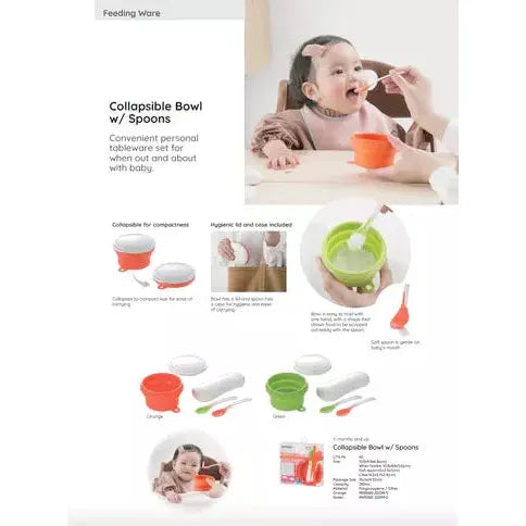 Richell Collapsible Bowl with Spoons-3