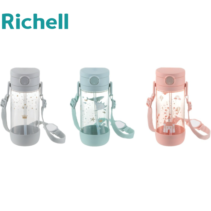 Richell AXSTARS Straw Bottle 450ml