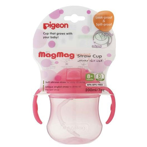 Pigeon MagMag Straw Cup (for 8 months onwards) Pink | Little Baby.