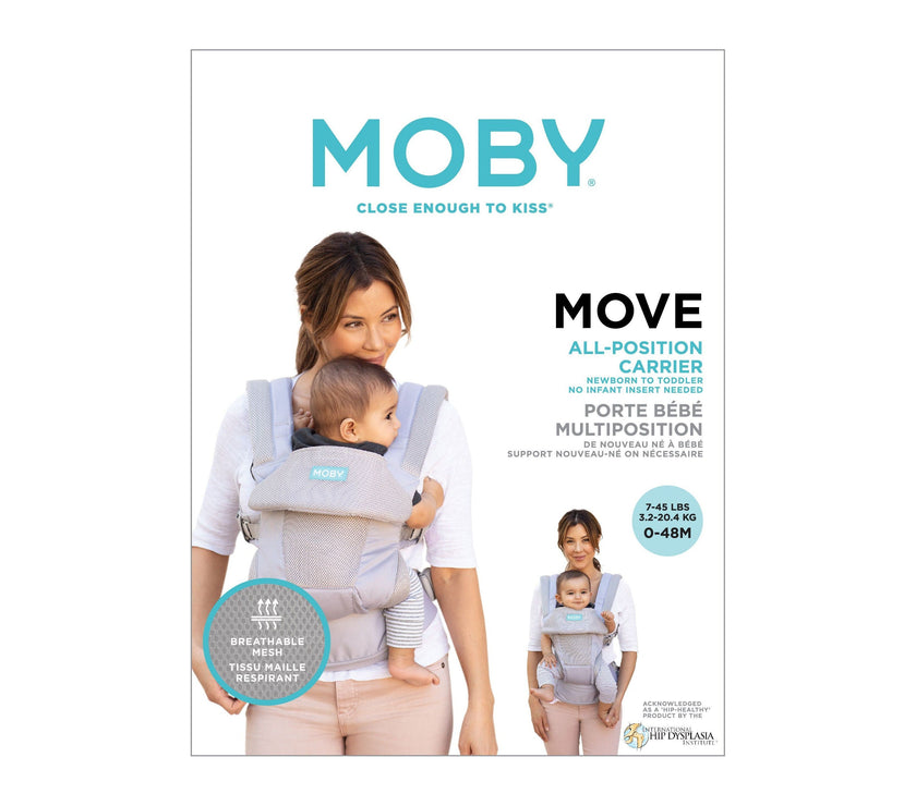 MOBY Move 4 Position Carrier - Glacier Grey | Little Baby.