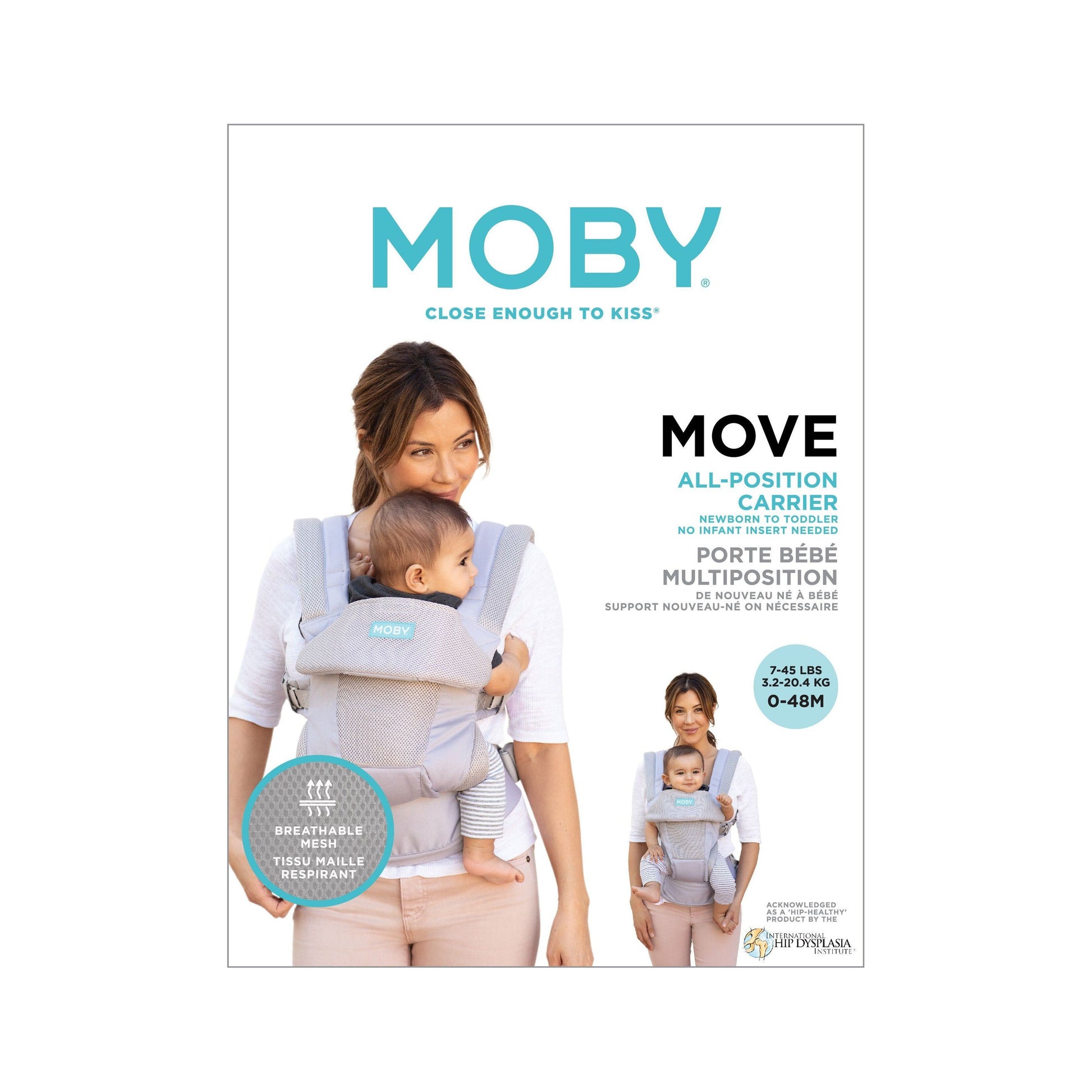 MOBY Move 4 Position Carrier - Glacier Grey | Little Baby.