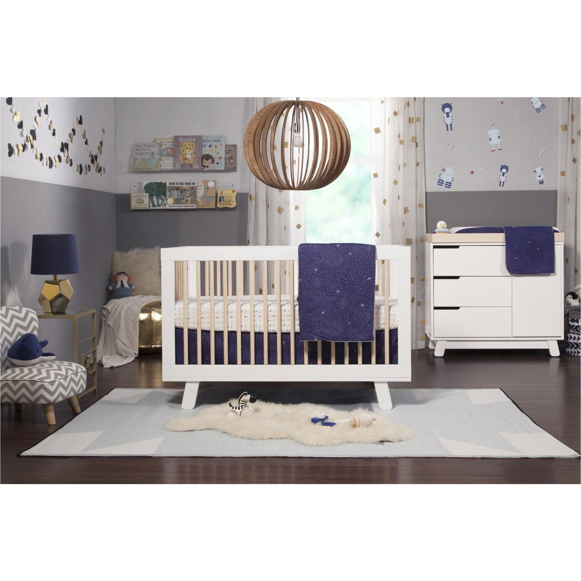 Babyletto Hudson 3-in-1 Convertible Crib with Toddler Bed Conversion Kit (White/Washed) - [Pre-Order ETA end July 2021] | Little Baby.