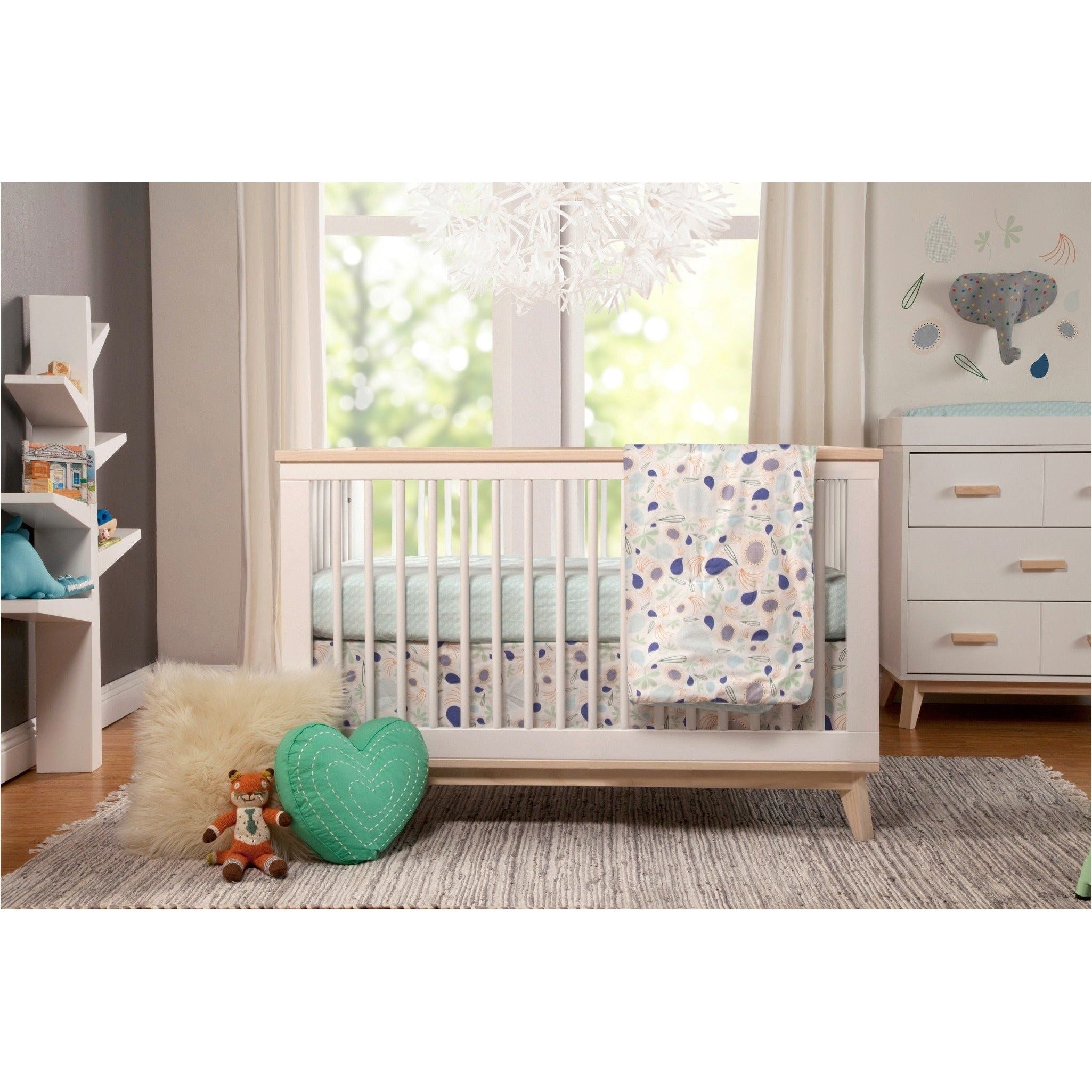 Babyletto Scoot 3-in-1 Convertible Crib with Toddler Bed Conversion Kit (White/Washed) | Little Baby.