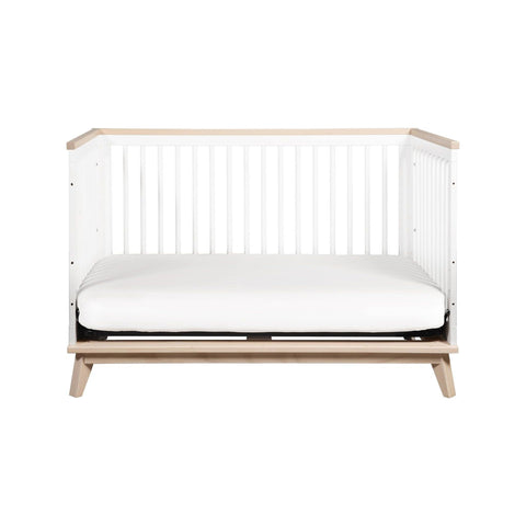 Babyletto Scoot 3-in-1 Convertible Crib with Toddler Bed Conversion Kit (White/Washed) | Little Baby.