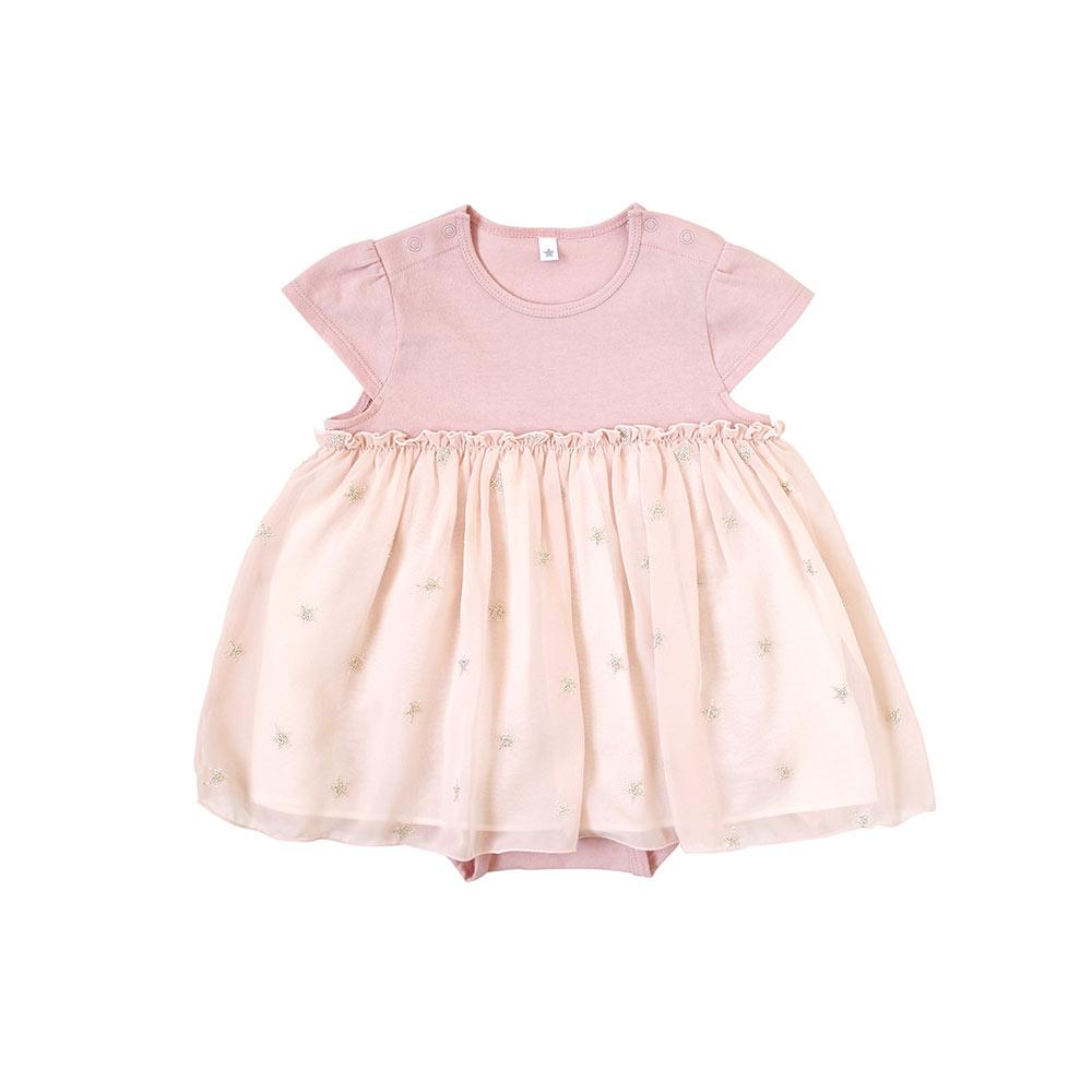 10mois (Dimowa) Star Chiffon Layered Body Pink | Little Baby.