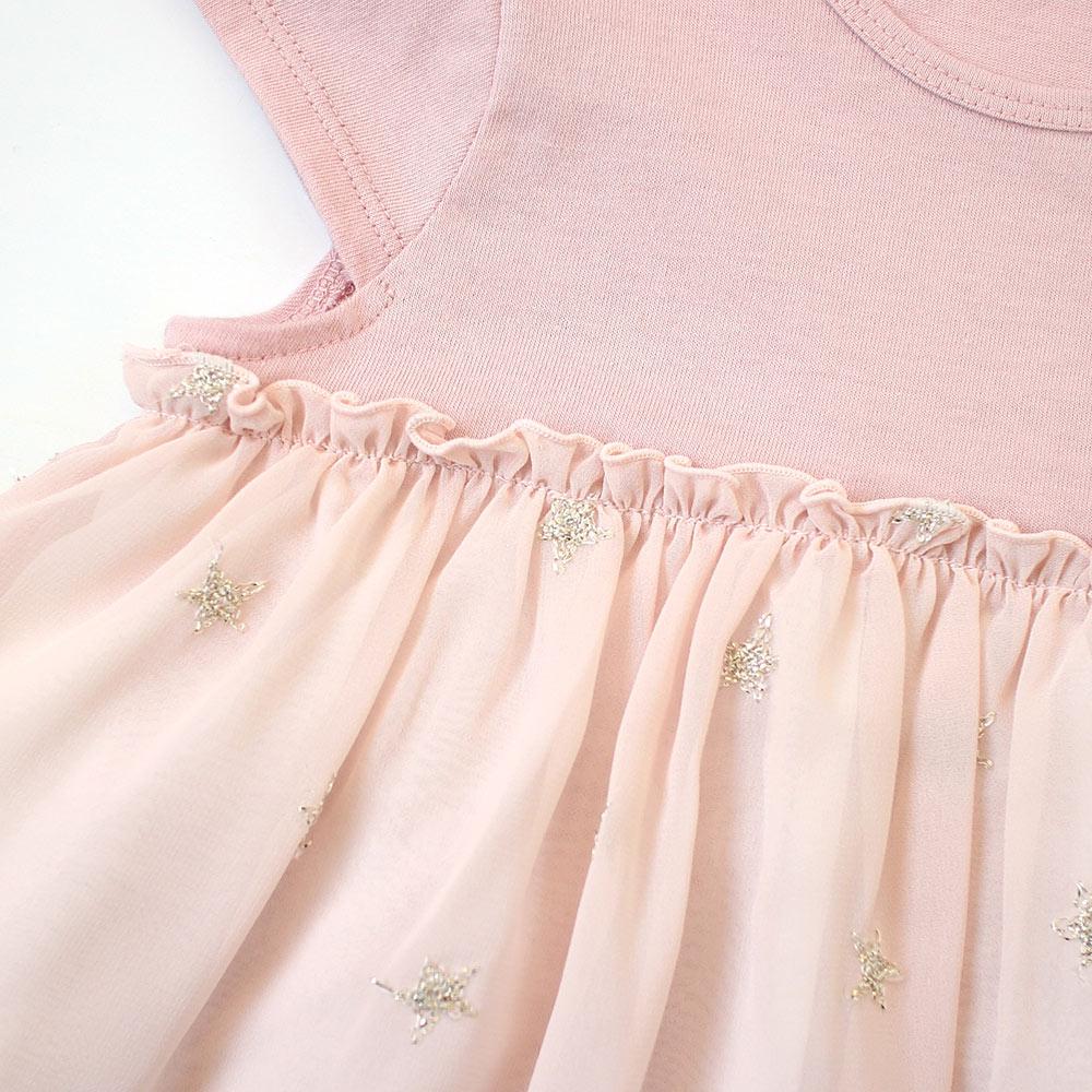 10mois (Dimowa) Star Chiffon Layered Body Pink | Little Baby.