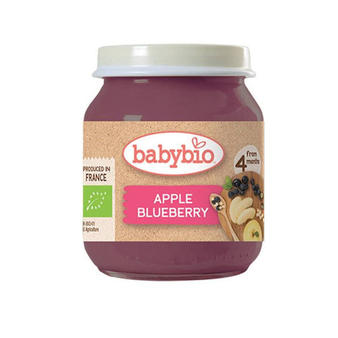 Babybio Organic Apple & Blueberry, 130 g | Little Baby.